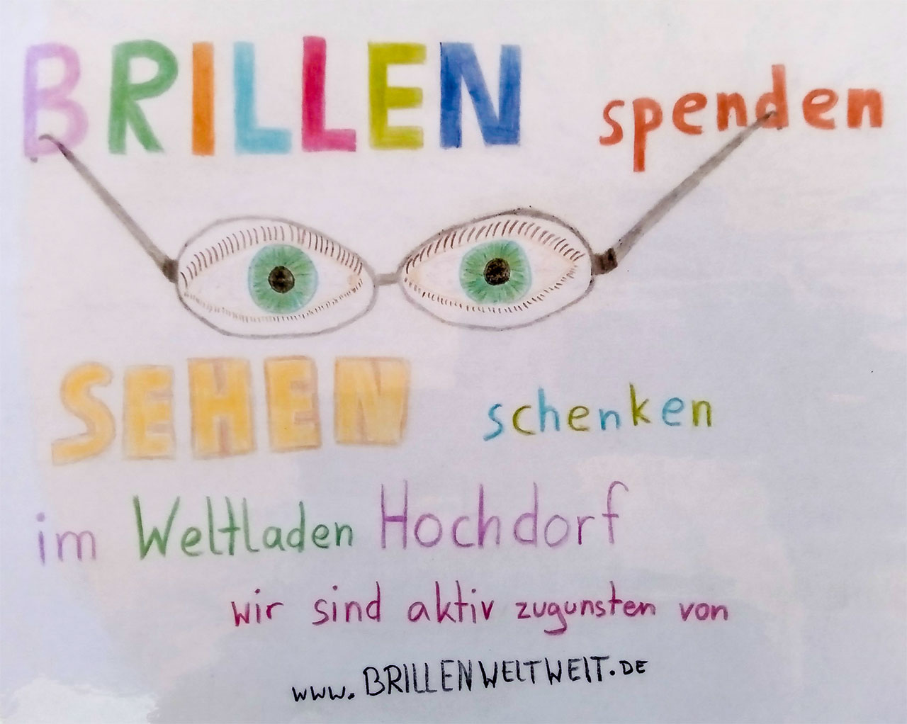 Brillen spenden – Sehen schenken im Weltladen Hochdorf. Wir sind aktiv zugunsten von www.BrillenWeltweit.de