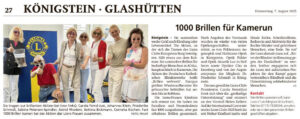 Sie trugen zur brillanten Aktion bei (von links): Carola Feind-Just, Johannes Klein, Friederike Schmidt, Sabine Petersen-Spindler, Astrid Rhodovi, Bettina Bickmann, Cornelia Küchen. Fast 1000 Brillen kamen bei der Aktion der Lions-Frauen zusammen. Foto: privat
